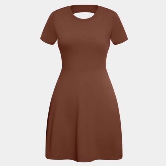 HALARA Brown Cutout Back Dress - Picture 7 of 13